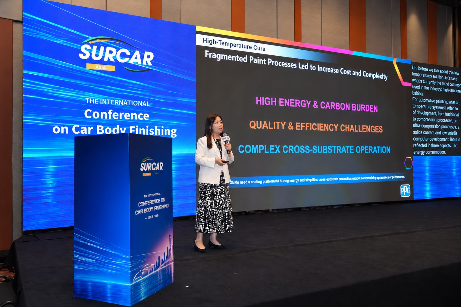 Alina Wang, PPG, på scenen vid SURCAR Asia 2026